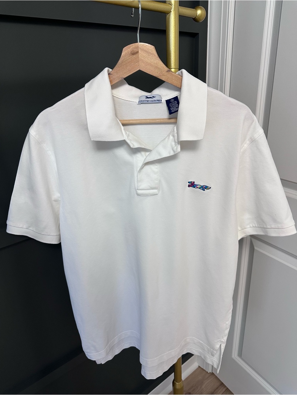 County Club White Men’s Polo Shirt Size M